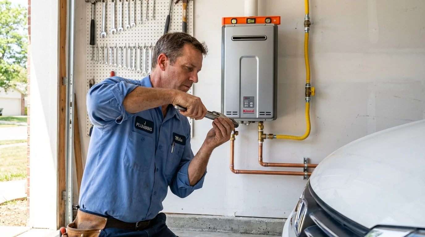 Tankless water heater installation by a Johns Plumbing LLC plumber in Calabash